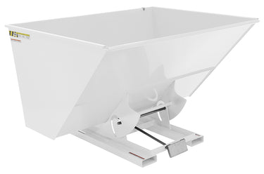 3 CuYd 70 Degree Medium Duty Self Dumping Hopper w/ Bumper Release - White